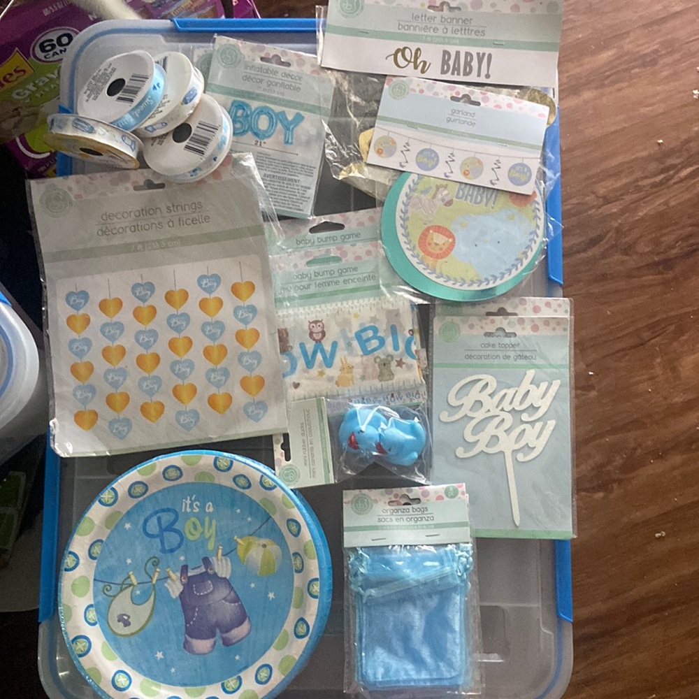Baby boy baby shower decorations all new